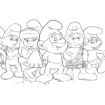 Dibujo para colorear Colorear A La Familia De Los Pitufos