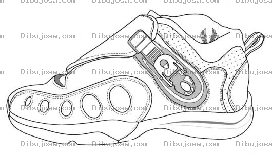 Dibujo para colorear Tenis Nike Air Para Pintar Y Colorear