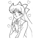 Dibujo para colorear Colorear Novia Manga Enamorada