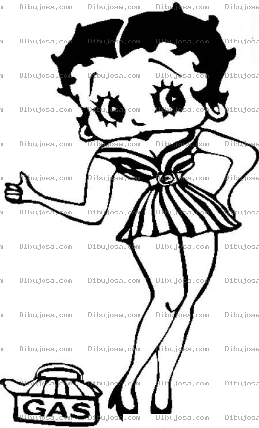 Dibujo para colorear Colorear A Beti Bup Pidiendo Jalon Haciendo Dedo Pinedo Ray