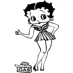 Dibujo para colorear Colorear A Beti Bup Pidiendo Jalon Haciendo Dedo Pinedo Ray