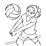 Dibujo para colorear Colorear Chica Jugando Volleyball