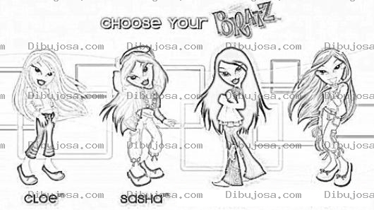 Dibujo para colorear Bratz Games Online Coloring Page
