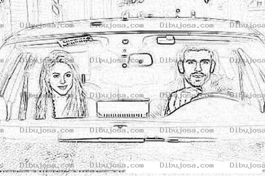 Dibujo para colorear Shakira Y Pique En Dibujo Para Pintar Y Colorear Online