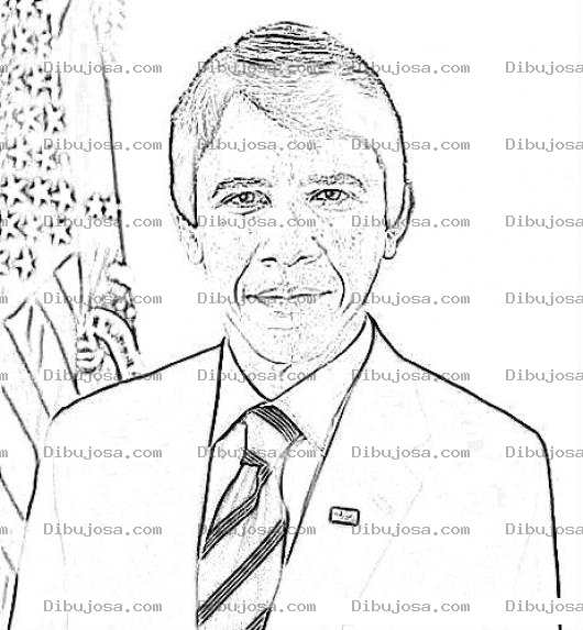 Dibujo para colorear Dibujo Para Colorear Del Presidente Obama Si Fuera Blanco