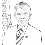 Dibujo para colorear Dibujo Para Colorear Del Presidente Obama Si Fuera Blanco