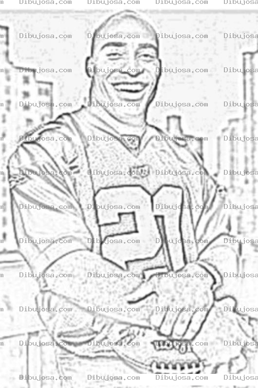 Dibujo para colorear Tiki Barber Jugador De La Nfl Para Colorear Y Pintar