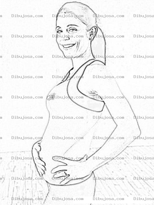 Dibujo para colorear Dibujo De Bethenny Frankel Embarazada Para Colorear Y Pintar