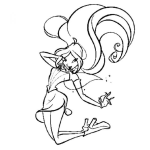 Dibujo para colorear Dibujo De Un Hada Bonita Para Colorear Y Pintar