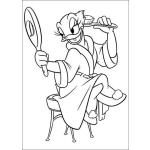 Dibujo para colorear Colorear a la pata Daisy peinandose