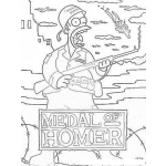 Dibujo para colorear Dibujo De Homero En La Prtada De Medal Of Honor Para Colorear
