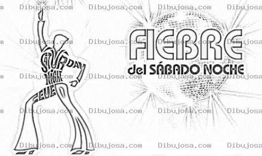 Dibujo para colorear Fiebre Del Sabado Para Pintar Y Colorear