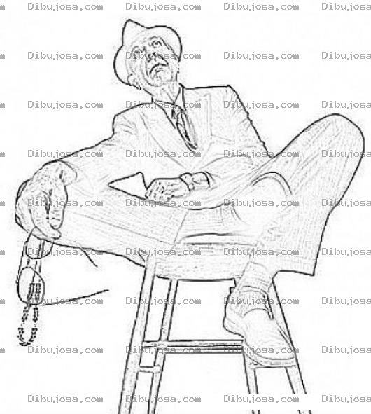 Dibujo para colorear Leonard Cohen Coloring Page