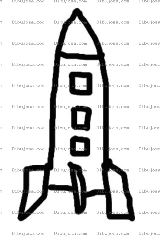 Dibujo para colorear Cohete Espacial Para Colorear