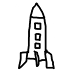 Dibujo para colorear Cohete Espacial Para Colorear
