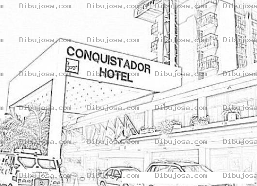 Dibujo para colorear Hotel Conqustador Rama Hotel De Guatemala Para Colorear Y Pintar