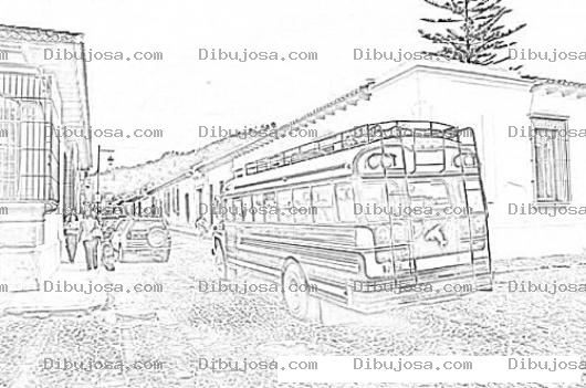 Dibujo para colorear Camioneta En Antigua Guatemala Para Colorear