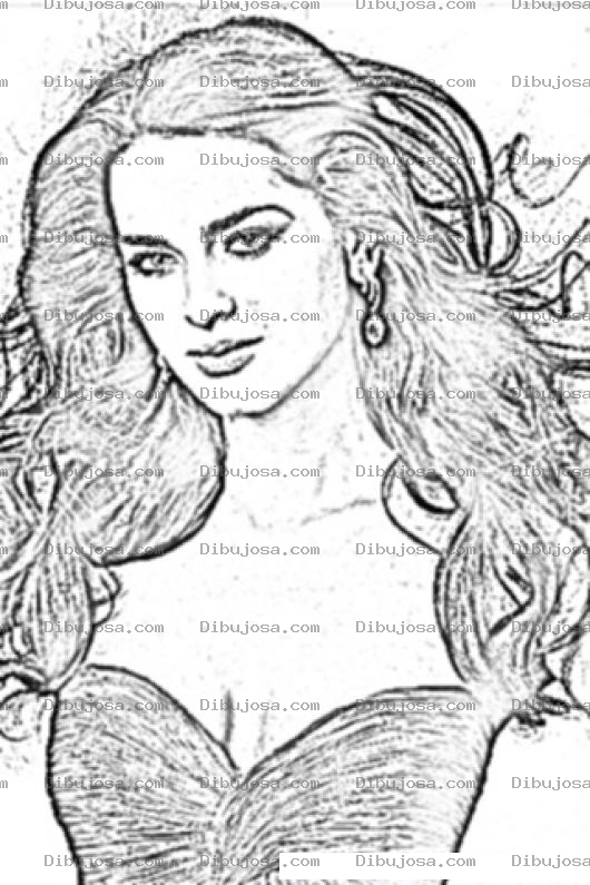 Dibujo para colorear Miss Ucrania 2011 Olesya Stefanko Para Colorear Y Pintar