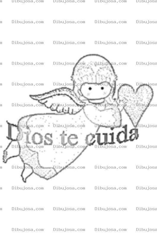 Dibujo para colorear DIOS Te Cuida Dibujo Para Colorear