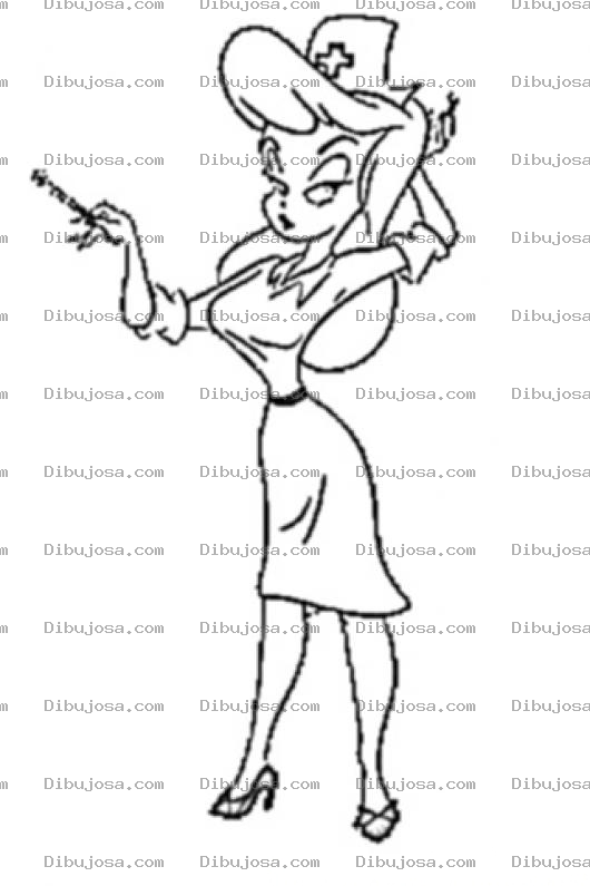 Dibujo para colorear Hola Enfermera Para Colorear