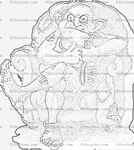 Dibujo para colorear Dibujo De Un Viejo Feo Para Pintar Y Colorear