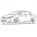 Dibujo para colorear Toyota Corolla 2012 Para Pintar Y Colorear