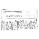 Dibujo para colorear Consola De Xbox Live Online Para Pintar Y Colorear Gratis