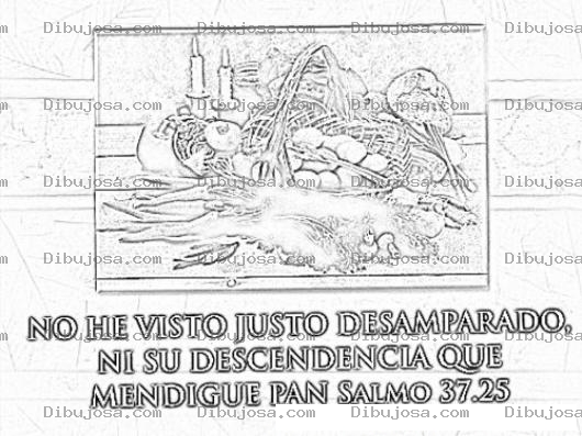 Dibujo para colorear No He Visto Justo Desamparado Ni Su Simiente Que Mendigue Pan Salmo 37 25 Para Pintar Y Colorear