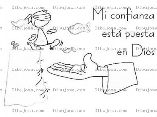 Dibujo para colorear Mi Confianza Esta Puesta En DIOS Para Pintar Y Colorear