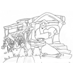 Dibujo para colorear Jesus Enojado Para Pintar Y Colorear