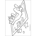 Dibujo para colorear Colorear a Tom y Jerry en la palya
