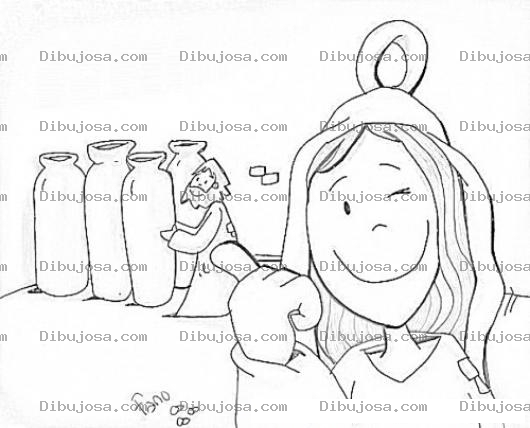 Dibujo para colorear Dibujo De Las Bodas De Canaan Para Pintar Y Colorear