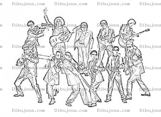 Dibujo para colorear Dibujo De Banda Musical Para Pintar Y Colorear