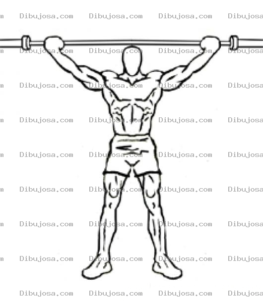 Dibujo para colorear Dibujo De Un Hombre Haciendo Pesas Levantando Una Barra