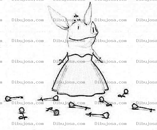 Dibujo para colorear Olivia La Cochinita Puerquita Marranita Cochita Chanchita Cerdita De Discovery Kids Olevea Para Pintar Y Colorear