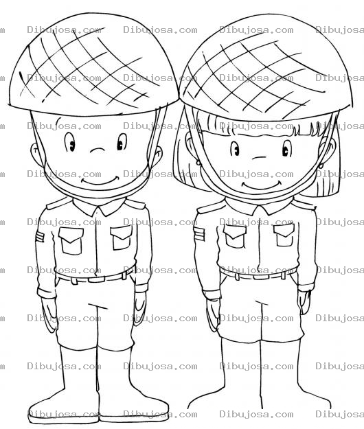 Dibujo para colorear Dibujo De Soldados del ejercito De Precious Moments Soldadito Y Soldadita Para Pintar Y Colorear