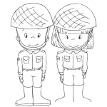 Dibujo para colorear Dibujo De Soldados del ejercito De Precious Moments Soldadito Y Soldadita Para Pintar Y Colorear