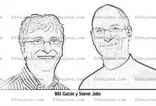 Dibujo para colorear Bill Gates Y Steve Jobs Juntos Para Pintar Y Colorear
