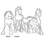 Dibujo para colorear Dibujo De Caballitos Kimbo Dodger Angel Y Shadow Para Pintar Y Colorear
