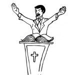 Dibujo para colorear Dibujo De Un Pastor Evangelico Predicando En La Iglesia Para Pintar Y Colorear