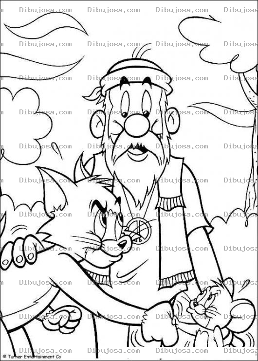 Dibujo para colorear Tom y Jerry dandose la mano para colorear