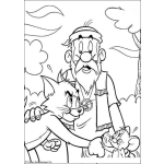 Dibujo para colorear Tom y Jerry dandose la mano para colorear