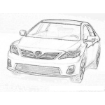 Dibujo para colorear Dibujo Del Toyota Corolla 2012 Para Pintar Y Colorear Online