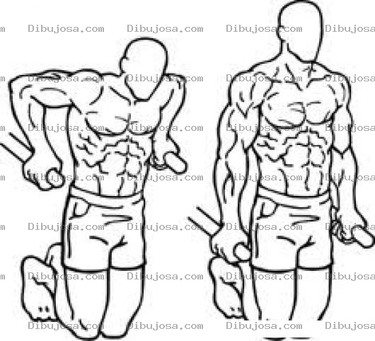 Dibujo para colorear Dibujo De Un Hombre Haciendo Ejercicios De Triceps Para Colorear