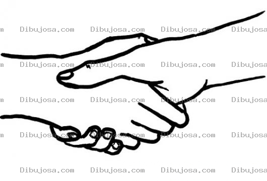 Dibujo para colorear Dibujo De Un Apreton De Manos Para Colorear Y Pintar