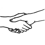 Dibujo para colorear Dibujo De Un Apreton De Manos Para Colorear Y Pintar