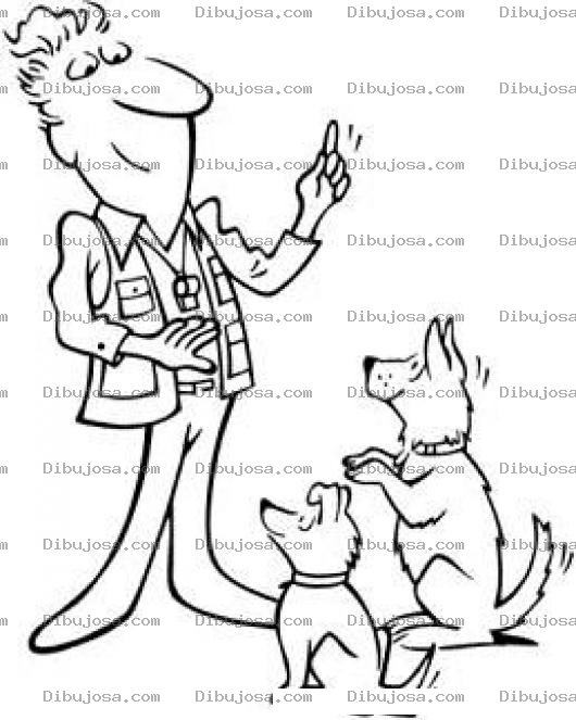 Dibujo para colorear Colorear Entrenador De Perros Y Mascotas Para Pintar Y Colorear