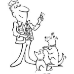 Dibujo para colorear Colorear Entrenador De Perros Y Mascotas Para Pintar Y Colorear