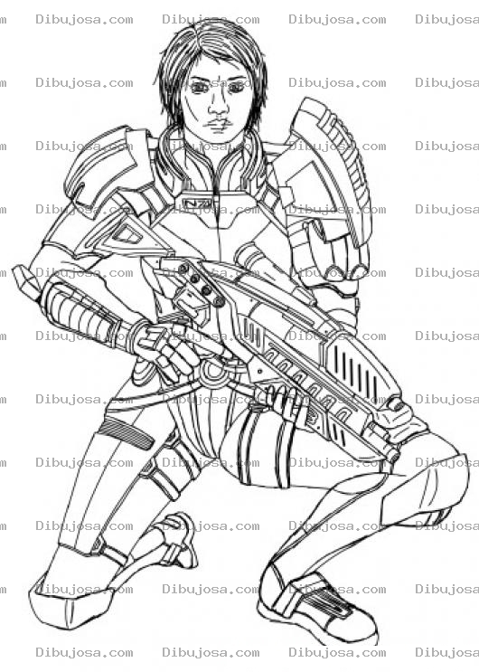 Dibujo para colorear Guerrero Del Futuro Para Pintar Y Colorear