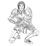 Dibujo para colorear Guerrero Del Futuro Para Pintar Y Colorear